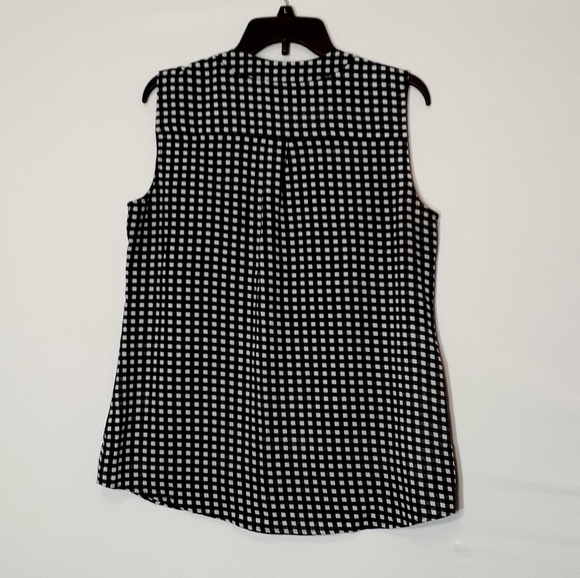 NY COLLECTION Checkered Sleeveless Blouse Top, Size Medium - Picture 3 of 6